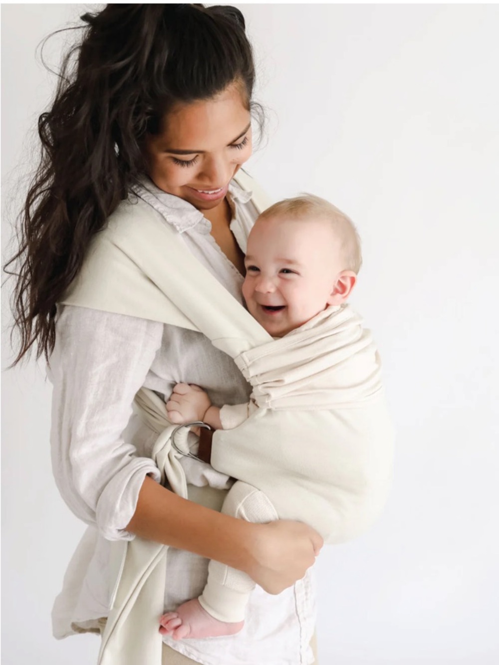 Lalabu Simple Wrap Soft Structured Carrier in Beautiful Cream Color